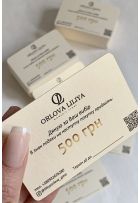 Картка дизайнерська "Перл" 8,5 х 5,4  айворі с золотим переливом