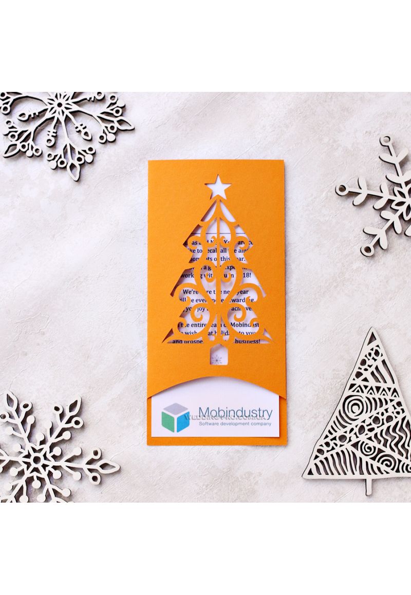 Листівка "Бізнес ажур" З Новим Роком та Різдвом Христовим! в корпоративном цвете Листівка "Бізнес ажур" З Новим Роком та Різдвом Христовим! в корпоративном цвете