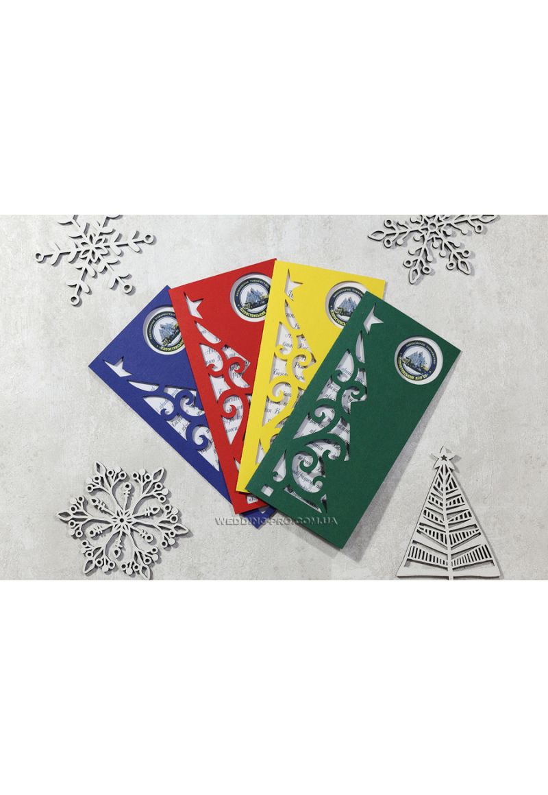 Бізнес листівки "Ялинка ажур" з логотипом Бізнес листівки "Ялинка ажур" з логотипом