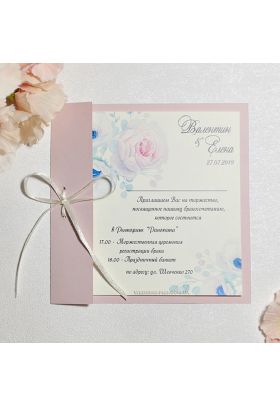 Весільні запрошення з бантиком Весільні запрошення з бантиком